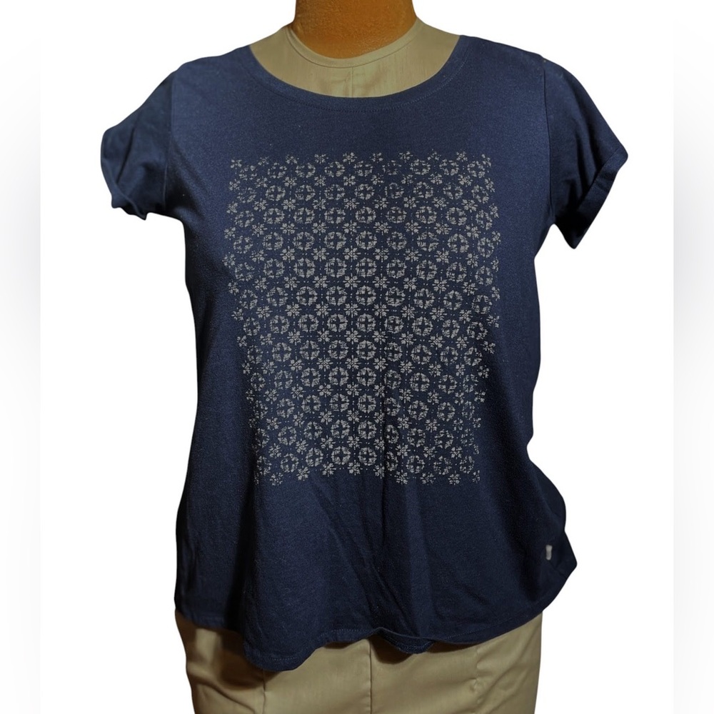 Navy Blue Geometric Patterned Women's Top by Roxy beach wear with Open Back M